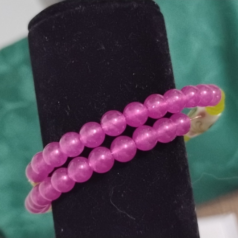 🩷Hand Crafted Porcelain Beads And Quartzite Bracelet🩷 - Picture 5 of 6